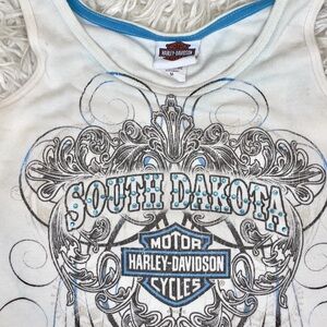 Harley-Davidson Kids White Tank Top with Blue Accents